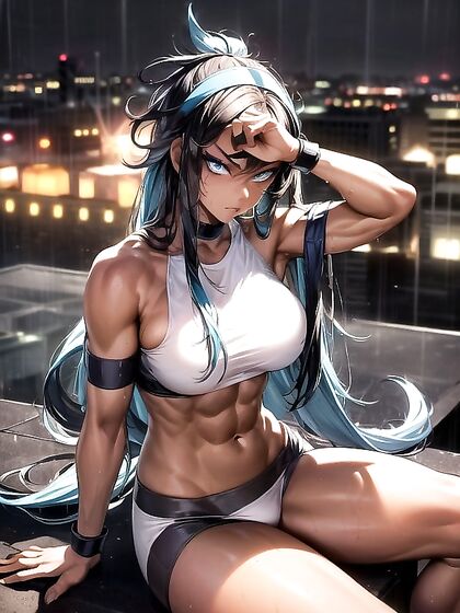 Muscular Goth Babe Covered in for Intense Hentai Pleasure