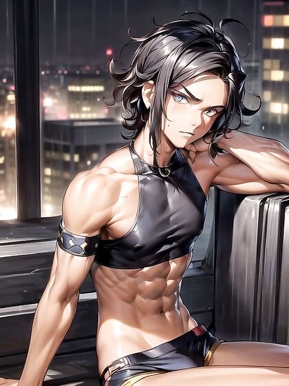 Muscular Goth Babe Covered in for Intense Hentai Pleasure