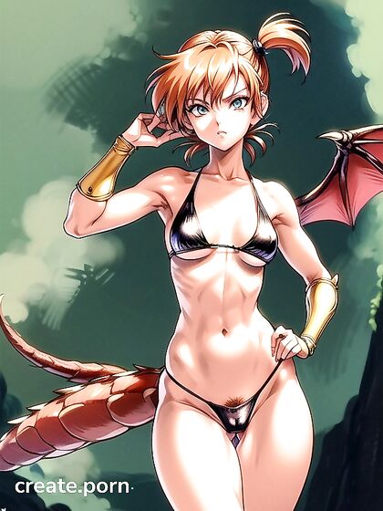 Red-Haired Winged Beauty with Armpit Hair in Sultry Hentai Action
