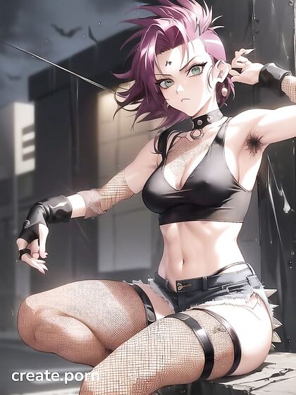 Spiky-Haired Fetishista in Fingerless Gloves Dominateswith Mohawk hentaiErotica