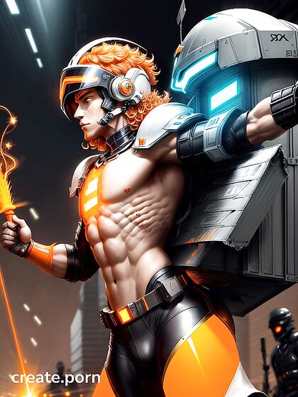 Manly Muscle Flexes in Blurry Background for Intense Hentai Pleasure