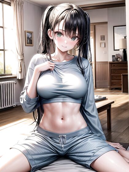 Pigtailed Girl 18+ in Black Pyjamas Seduces You inSTEAMy Hentai Action