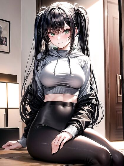 Blushing with Green Eyes - A Mischievous Living Room Hentai Adventure