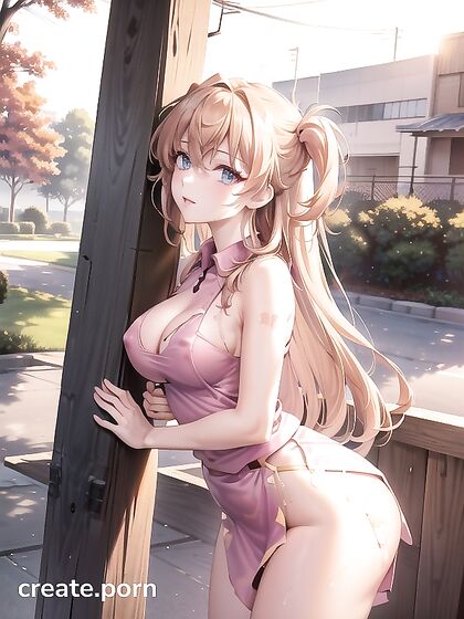 Sunny Lifts Her Skirt at Sunset for Steamy Hentai Pleasure