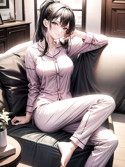 Bare-Footed Beauty with Ponytail Enjoys Ultra-Detailed Hentai Pleasure