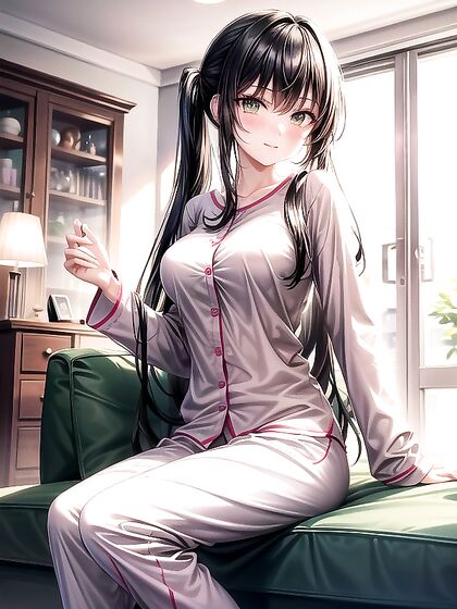 Pigtailed Girl 18+ Seductively Sits and Stares at You in This Hentai Fantasy