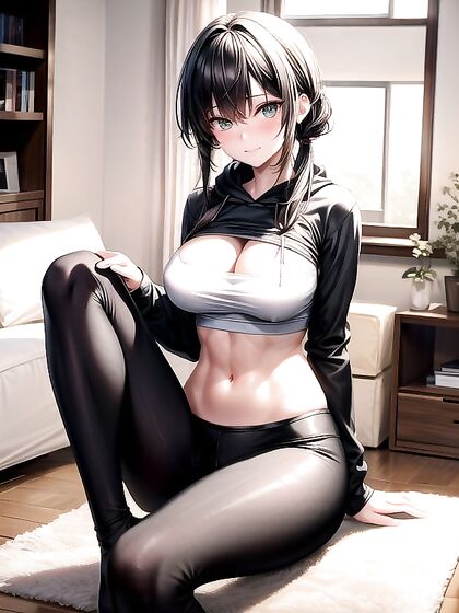 Barefoot Black-Haired Beauty Enjoying Intense Hentai Pleasure at 18