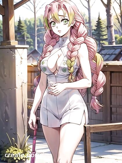 Mitsuri Kanroji from Demon Slayer Seduces in Vibrant Manga Color Hentai