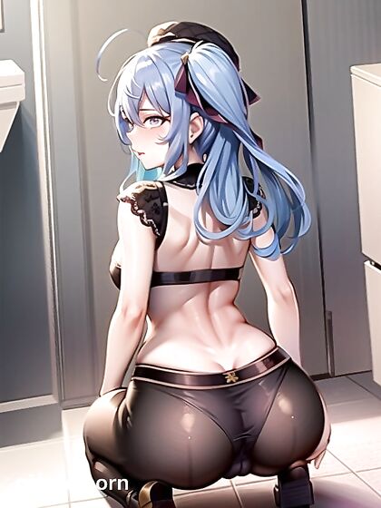 Ahegao Bliss: Bathroom Encounter with Seductive Ass Teasing in Hentai AIPorn