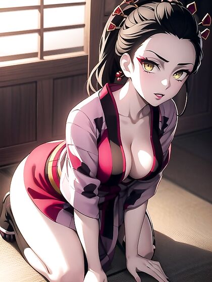 Japanese Beauty in Traditional Clothing and Jewelry for Seductive Hentai Pleasure