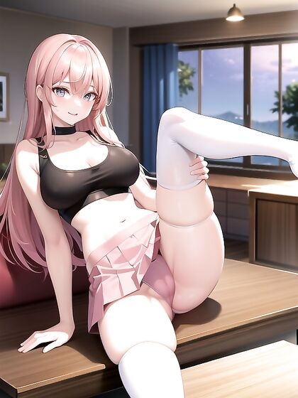 Pink-Haired Futanari Takes Control in a Steamy Living Room Hentai Scene
