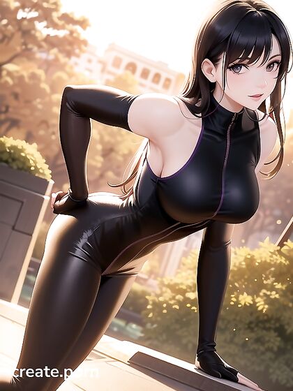 Black-Haired Beauty in Off-Shoulder Dress Tempts in Park Hentai Scene