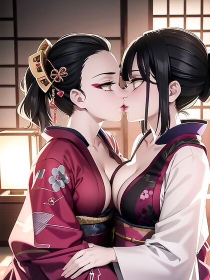 Two People Enjoy Intimate Moments on Tatami in Sexy Hentai Action