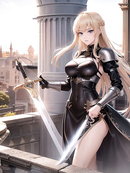Gorgeous Blue-Eyed Royalty in Armored Hentai Pleasure Sessions