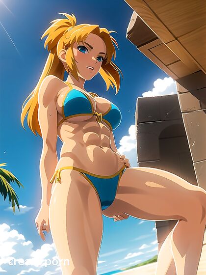 Blonde Zelda with Medium-Length Locks Takes on Intense Hentai Adventures