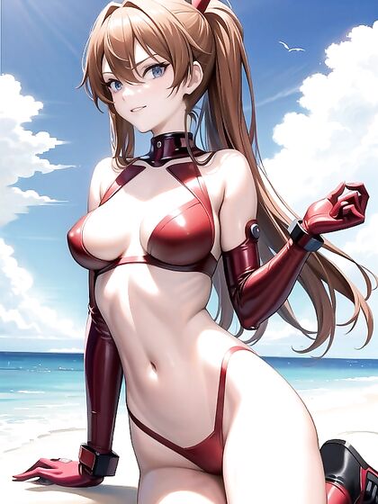 Sultry Blue-Eyed Beauty Seduces on the Beach in Hot Hentai Action