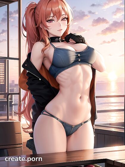 Dark-Skinned Beauty Spreads Her Legs in Front View for Seductive Hentai Pleasure