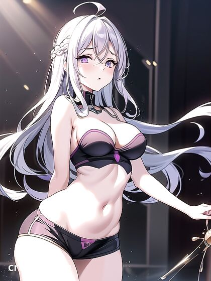 Thick Waisted Beauty with Purple Eyes Explodes in Busty Hentai Ecstasy
