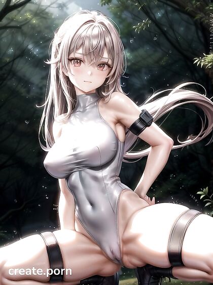 Nighttime Ponytailed Beauty Poses Seductively with Hands on Hips