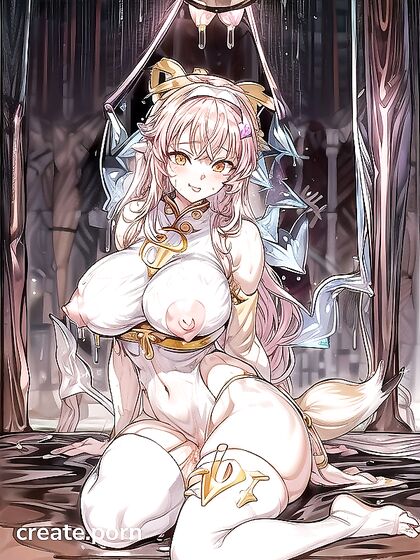 Raised Clit of Venus with Labia Minora Focus in Solo Hentai Action