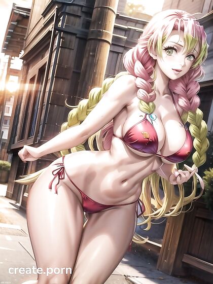 Mitsuri Kanroji in Surreal Bikini Adventures forSTEAMING Hentai Pleasure