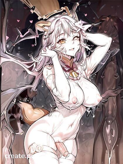 Presenting Her Crouched Vagina and Ass in Detailed hentai Action