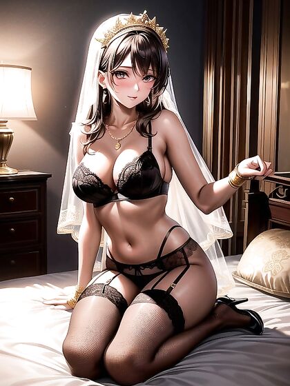 Golden Veil and High-Heel Seduction: A Sensual Hentai Experience