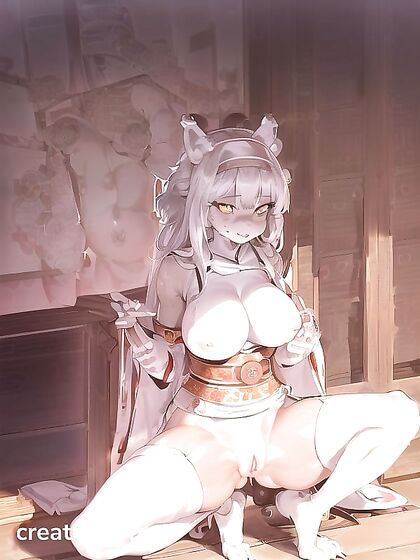 Furry Wolf Tail Teases Puffy Mons and Exposed Thighs in Steamy Hentai Scene