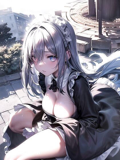 Blue-Eyed Beauty Blushes Under Intense Diagonal Views in Hentai AI Sex