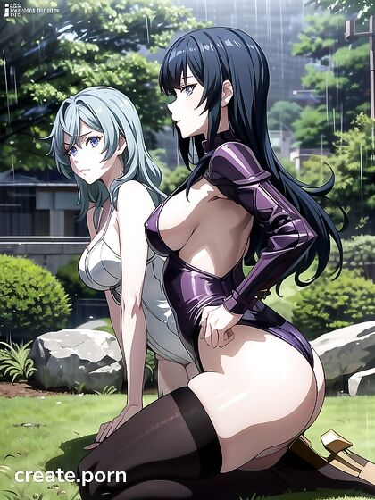 Purple-Skinned Goddess with Big Booty Teased in Leotard for Hot Hentai Action
