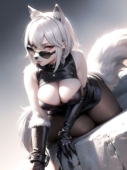 Furry Wolf Wears Seductive Sunglasses for steamy Hentai Action