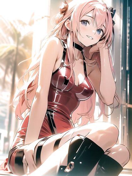 Attractive Pink-Haired Girl 18+ in Bow Gives Waist-Shot Pleasure in Asuka Hentai