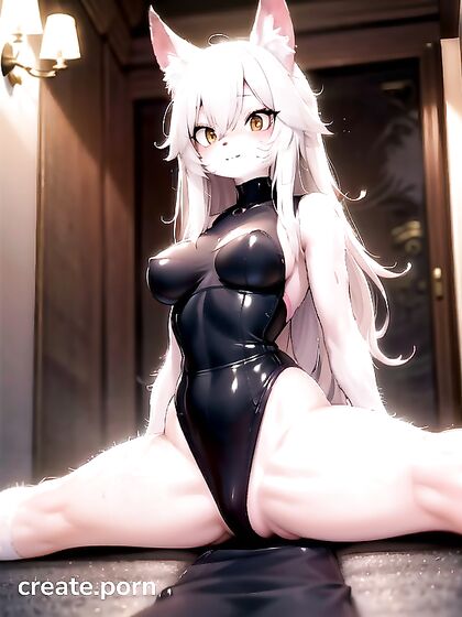 Embarrassed Furry Shows Off Splits from Behind in Steamy Hentai Scene
