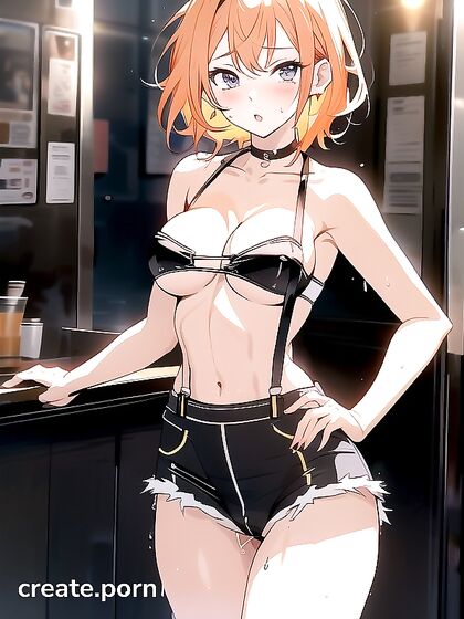 Warm Anime Bliss: Arms Crossed and Ready for Intense Bottom-Up Pleasure
