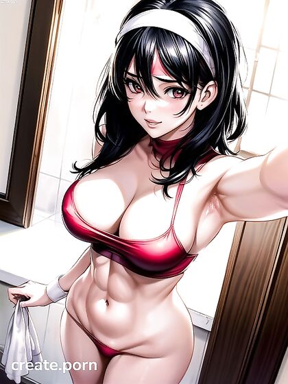 Seductive Red-Eyed Beauty with Massive Breasts in Hentai Ecstasy