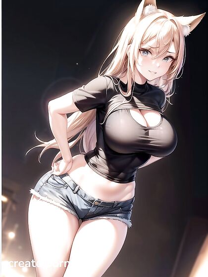 Seductive Girl 18+ in Jean Shorts Stares at You Intensely in a Tent Hentai Scene