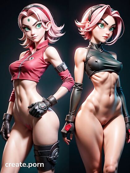Sakura's Small Breasts Take Center Stage in Steamy Hentai AI Image