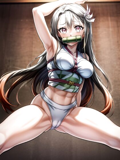 Dark-Skinned Beauty with Ponytail Raises Arms for steamy Hentai Pleasure
