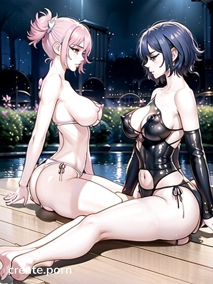 Big-Assed Beauty with Pink Eyes and Dark Brown Skin in Seductive Hentai Action