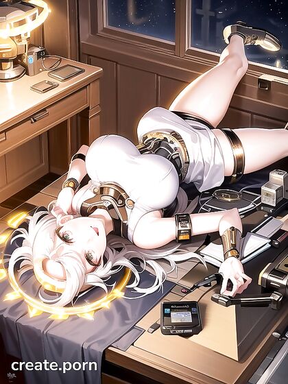 Glowing Mechanical Halo Enhances Full Moon Night Pleasure in hentai AIPorn