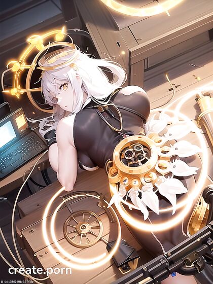 Glowing-Eyed Angel with a Rounded Ass in Mesmerizing Hentai Action