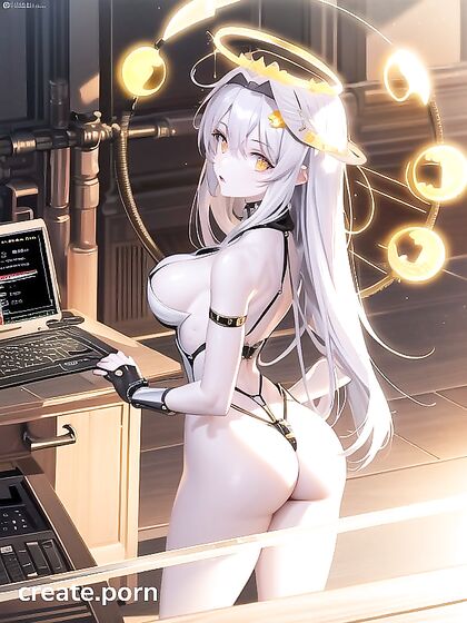 Full Moon Night with Gears and Sharp Pleasures in Hentai AI Image