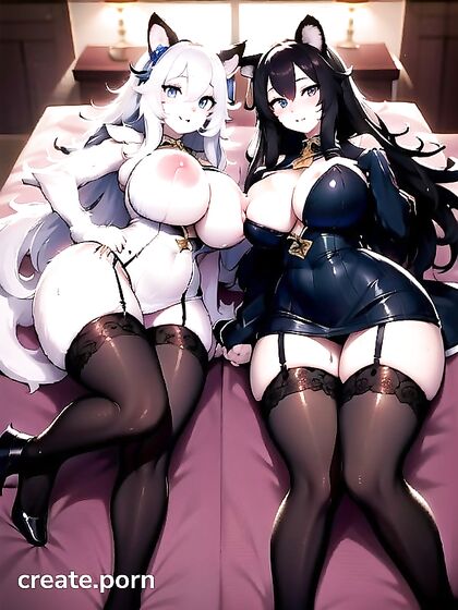 Horny Anthropomorphic Panda Grabs Boobs in Seductive Hentai Action