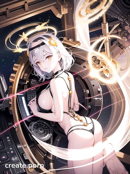 K Anime Beauty with Detailed Eyes and Gears in Seductive Hentai Action