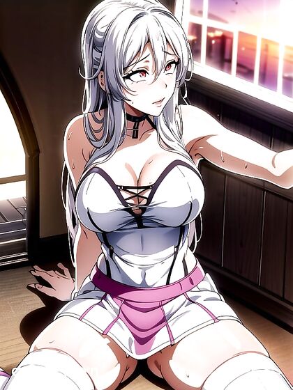 Peeking Through the Window at Her Luscious Pubes Beneath the Skirt in hentai Action