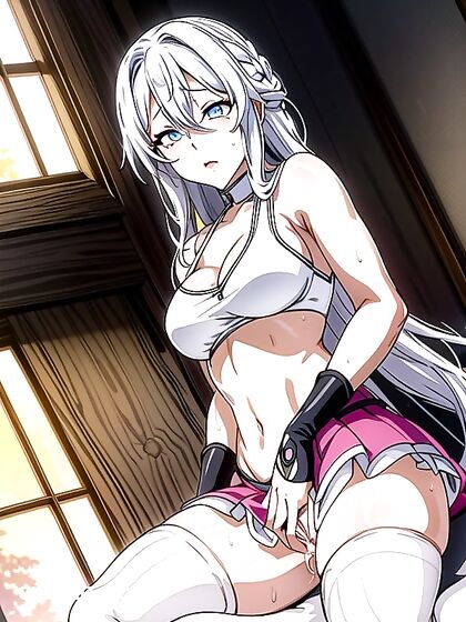 Legs Spread Wide: Sexy in Skirt Sits Down for naughty Hentai Pleasure