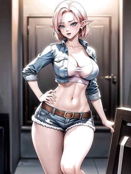 Blue-Eyed Beauty in Sporty Shorts and Corset Takes hentai Pleasure to New Heights