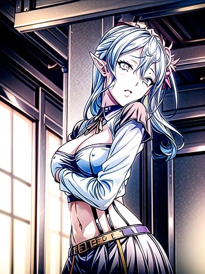 Skinny Girl 18+ with Pale Skin and White Hair in Leotard Shows Intense Ahegao Pleasure