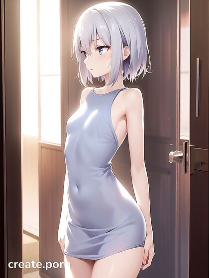 Skinny Girl 18+ Stands Embarrassed in Sexy Hentai Action