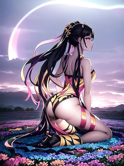 Daki from Demon Slayer Enjoying Passionate hentai Moments Under Vibrant Skies
